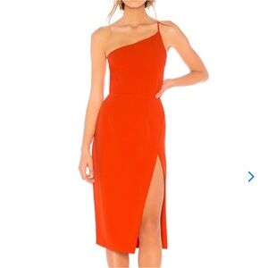 Lovers+Friends Lazo MIDI Dress Blood Orange XS